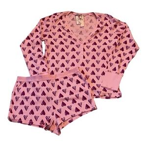 Victoria’s Secret Heart Pajama Set Size large